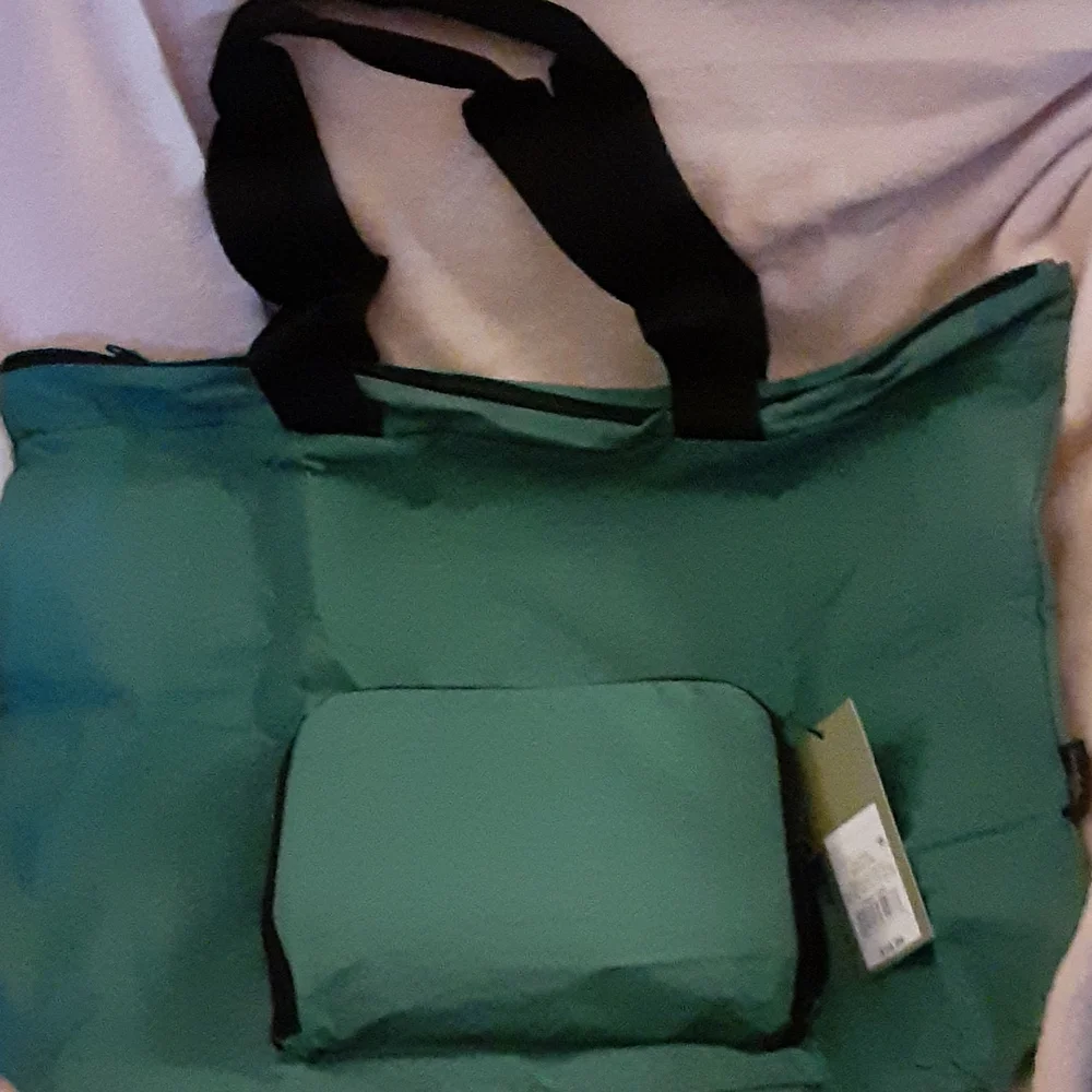 Goodfellow green black packable 2 handle tote bag 20